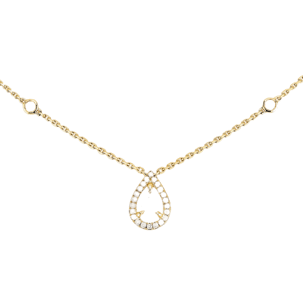 Yellow Gold Diamond Necklace Joy Pear Diamond 0.25ct