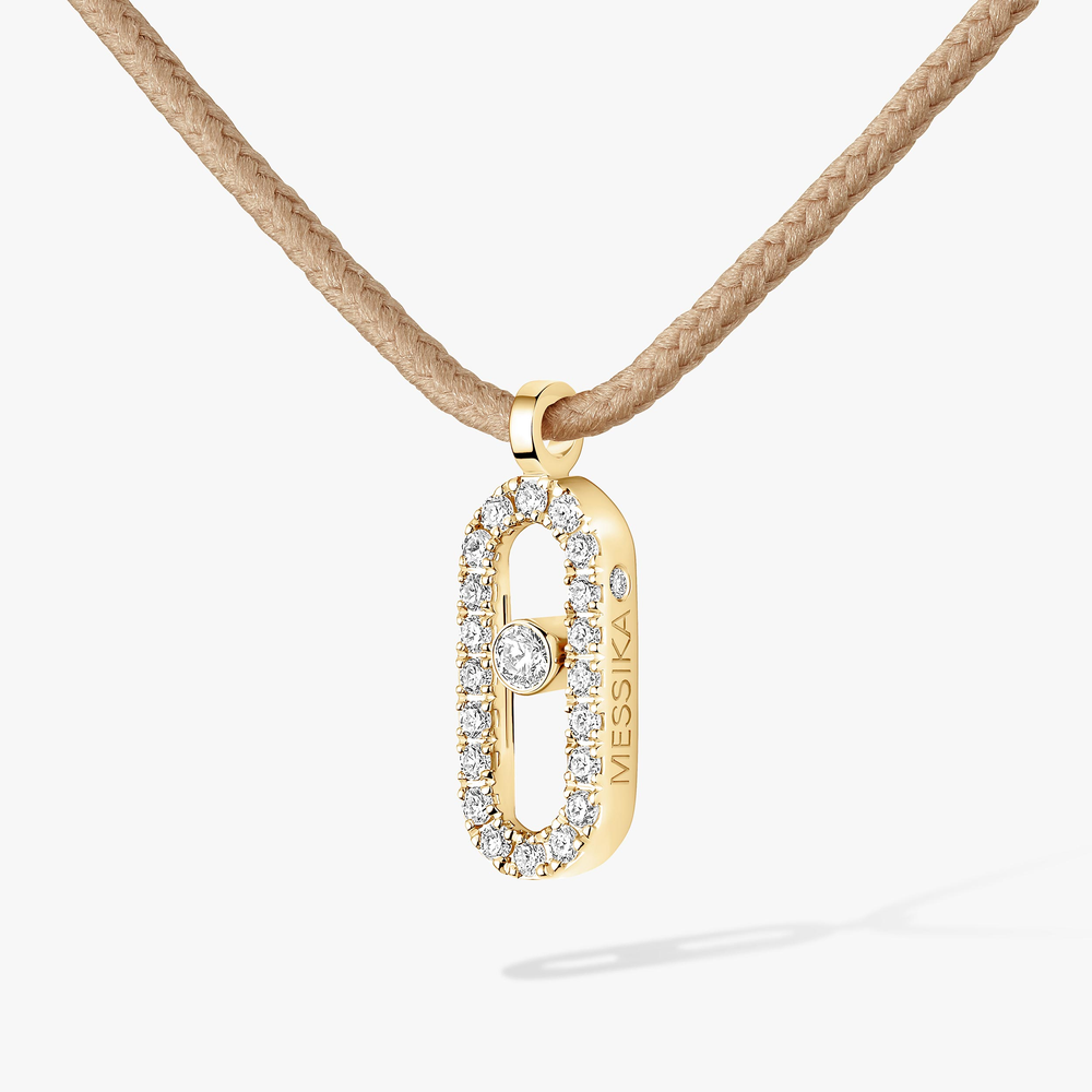 Cordon Messika CARE(S) Beige Pavé Collier Diamant Or Jaune