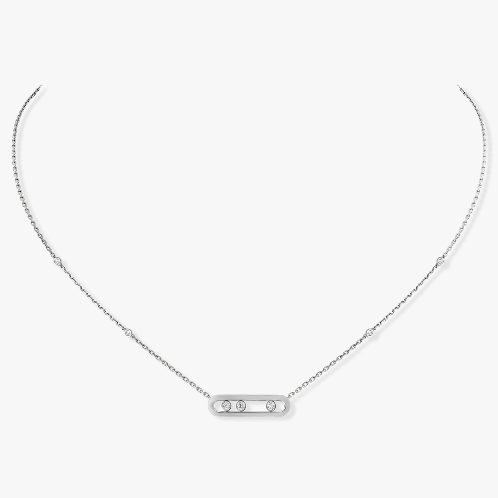 White Gold Diamond Necklace Baby Move