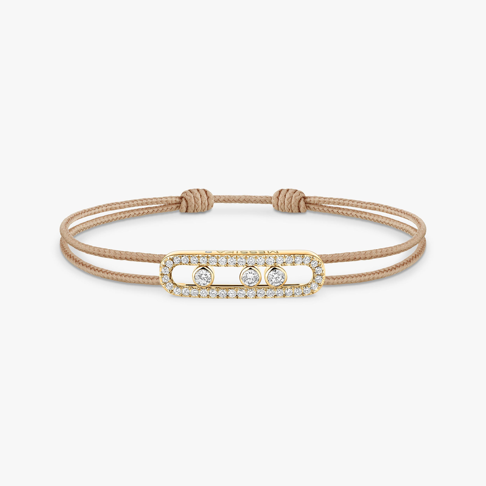 Cordon Messika CARE(S) Beige Pavé Bracelet Diamant Or Jaune