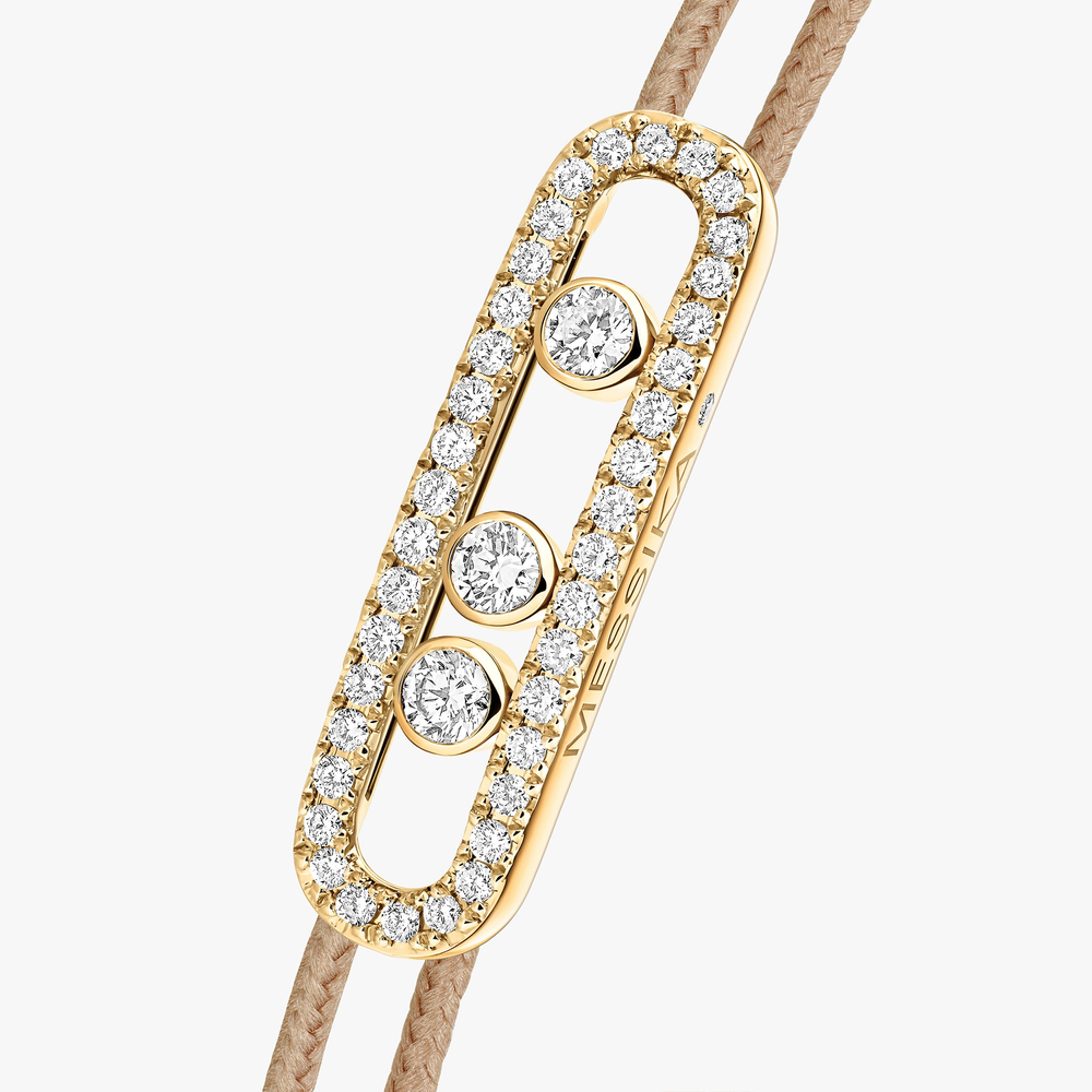 Cordon Messika CARE(S) Beige Pavé Bracelet Diamant Or Jaune