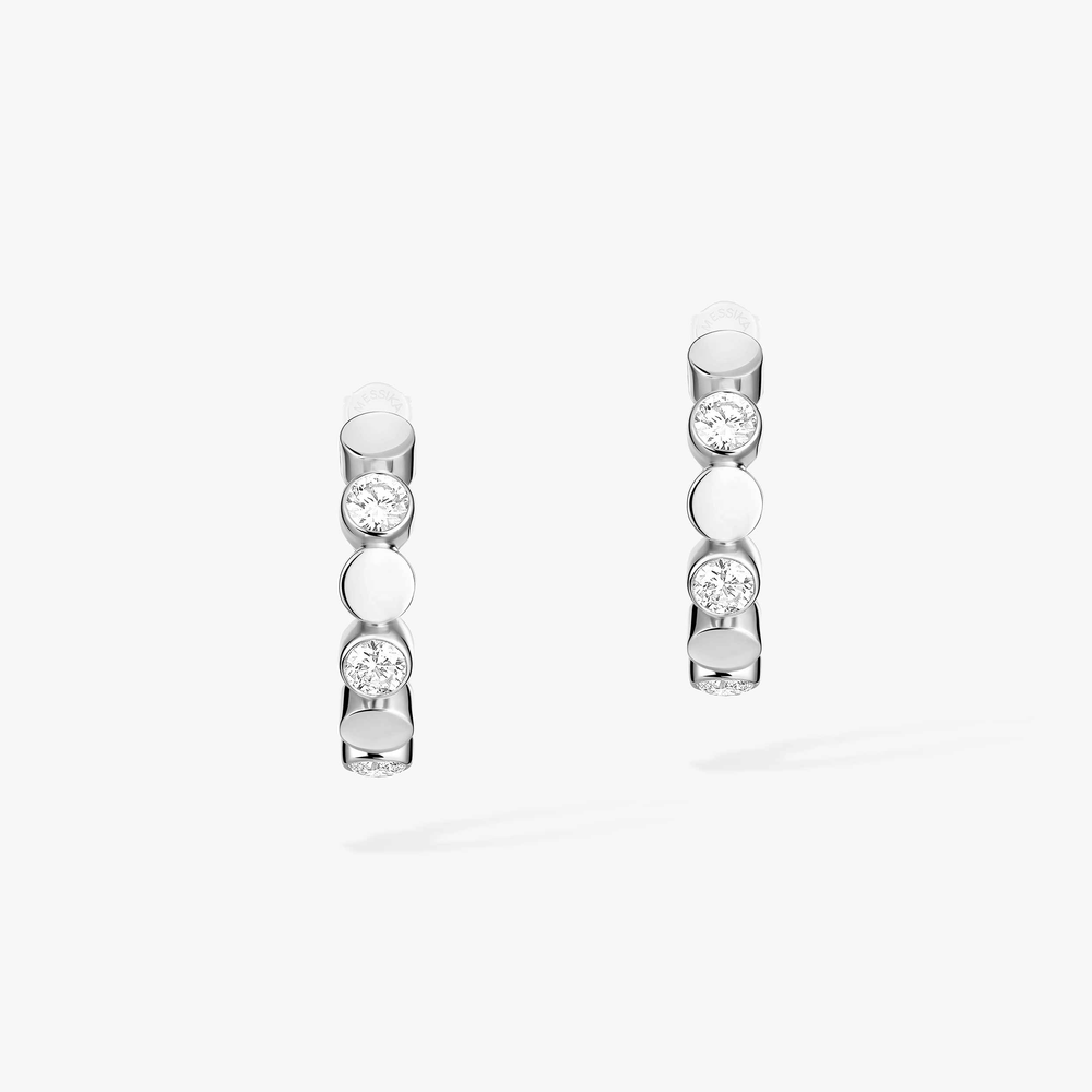 Mini Créoles D-Vibes Boucles d'oreilles Diamant Or Blanc