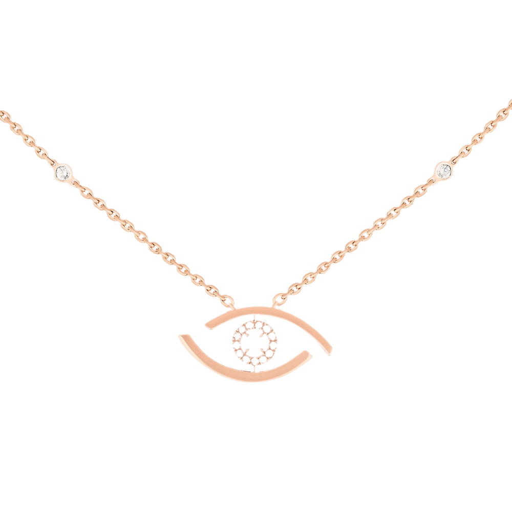 Kette Diamant Roségold Lucky Eye Halskette