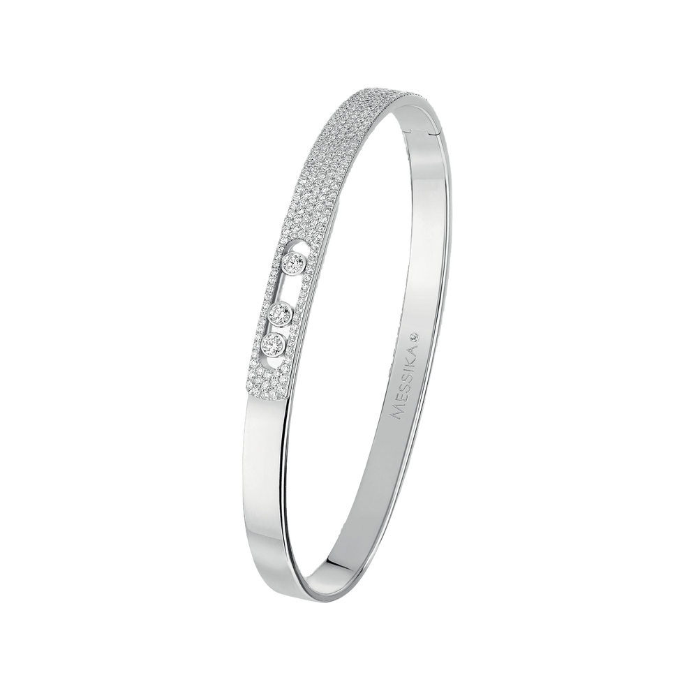 Move Noa Bangle SM Pavé White Gold Diamond Bracelet