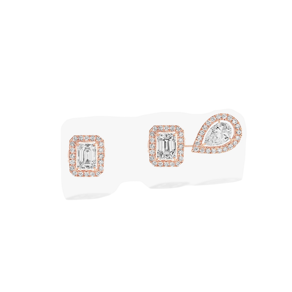 Boucles d'oreilles Diamant Or Rose My Twin 1+2 0,20ct x3