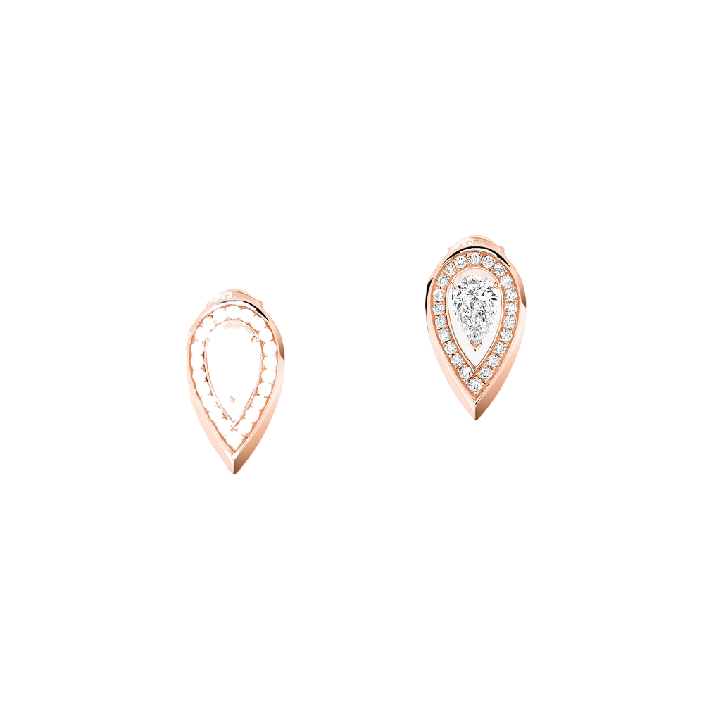 Pink Gold Diamond Earrings Fiery 0.10ct