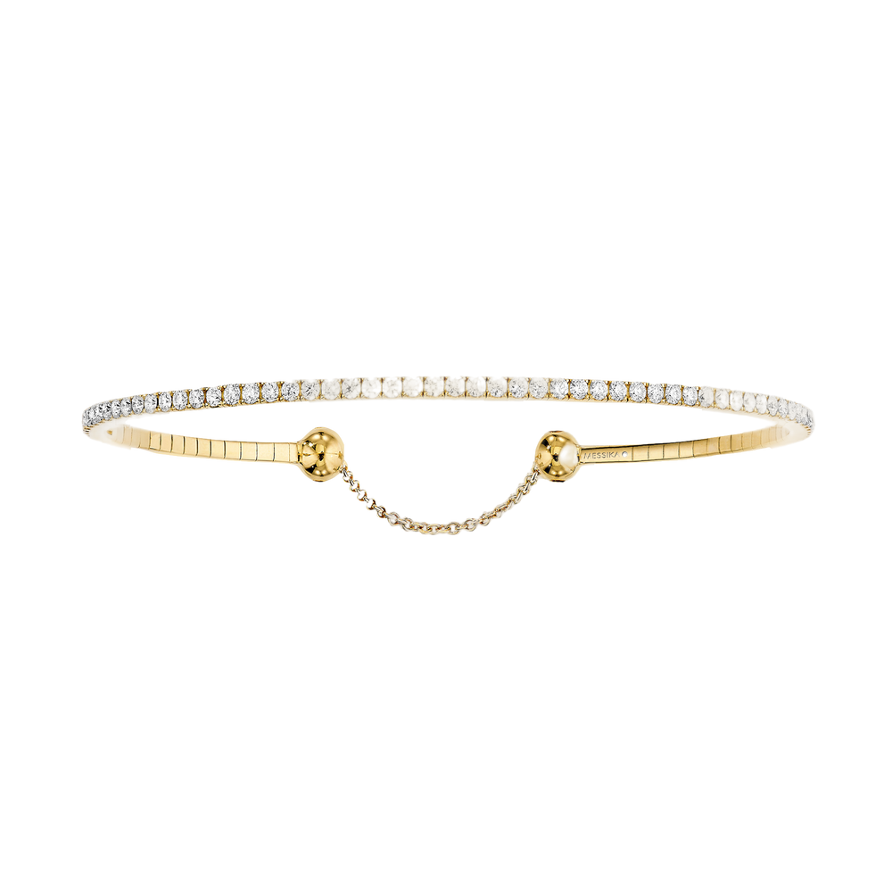 Yellow Gold Diamond Bracelet Skinny 1.6ct