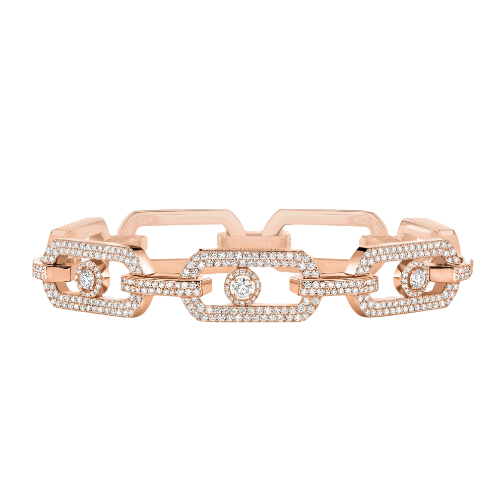 Pink Gold Diamond Bracelet So Move XL Pavé