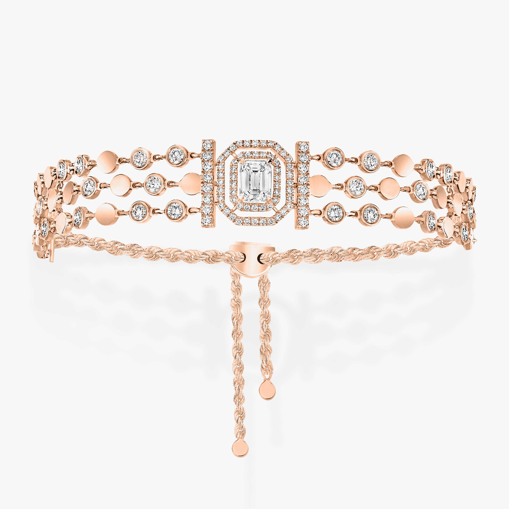 Pink Gold Diamond Bracelet D-Vibes Multi-Row Bracelet