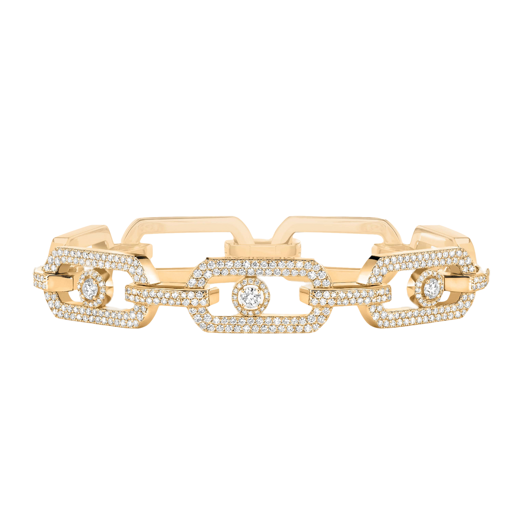Yellow Gold Diamond Bracelet So Move XL Pavé